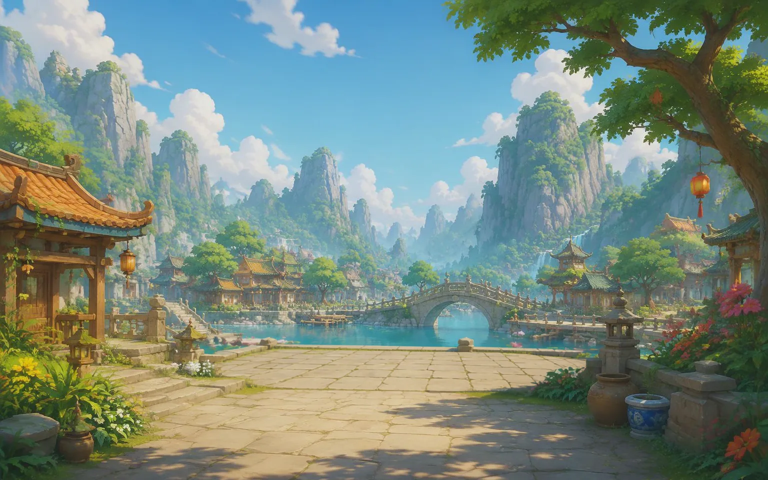 游戏庭院场景